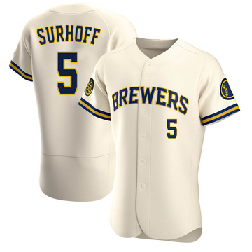 Youth Milwaukee Brewers ＃5 Bj Surhoff Navy Roster Name & Number T