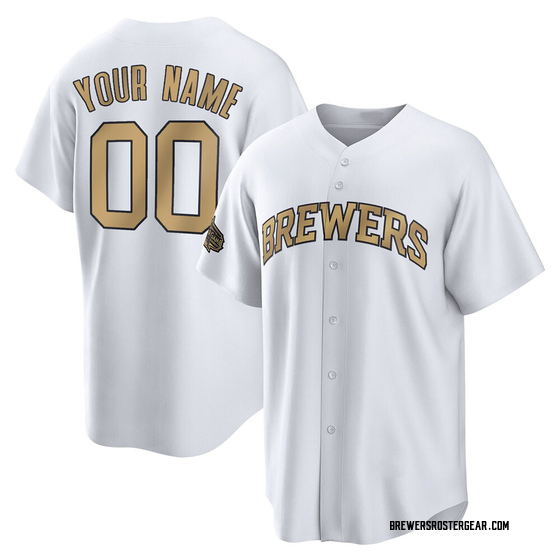 Men's Milwaukee Brewers Custom White Replica 2022 AllStar Jersey Game