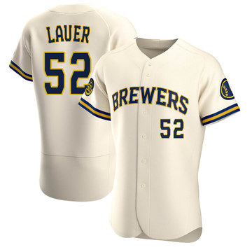 Big & Tall Men's Majestic Milwaukee Brewers Eric Lauer Replica Light Blue  Cool Base Alternate Cooperstown Jersey