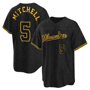 Men's Garrett Mitchell Milwaukee Brewers Replica White Home Jersey