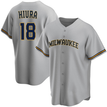 Nike Youth Milwaukee Brewers Keston Hiura #18 White Replica Jersey