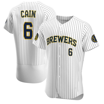 Brewers #6 Lorenzo Cain White Strip Cool Base Stitched Youth Baseball Jersey  on sale,for Cheap,wholesale from China