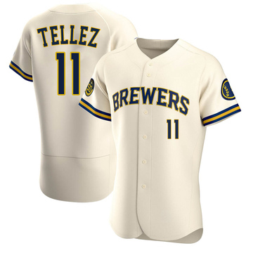 Milwaukee Brewers #11 Rowdy Tellez White Flex Base Stitched MLB