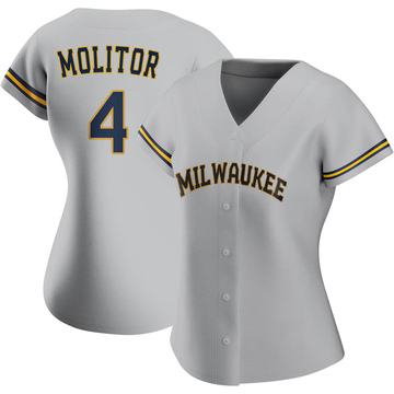 Brewers #4 Paul Molitor Grey Cool Base Stitched Youth Baseball Jersey on  sale,for Cheap,wholesale from China