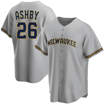 Big & Tall Men's Milwaukee Brewers Aaron Ashby Replica White Black/ Jersey