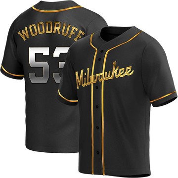 Nike Men's Milwaukee Brewers Brandon Woodruff #53 Cream Cool Base Jersey